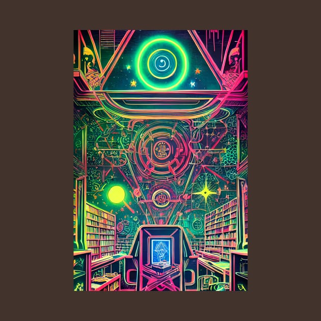 Neon Abstract Space Library by Trip Tank