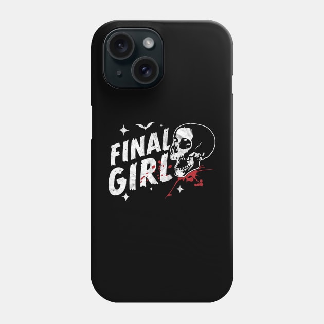 Final Girl Horror Movie Trope Slasher Film Skull Halloween Phone Case by OrangeMonkeyArt