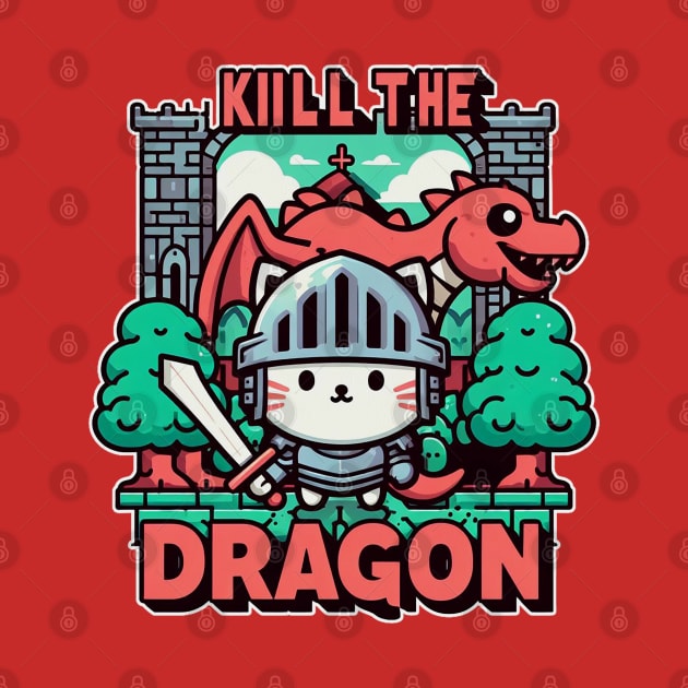 kill the dragon - cat knight by Yaydsign