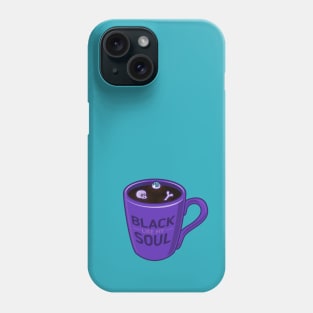 Black like my soul coffee mug with skull and bone Phone Case