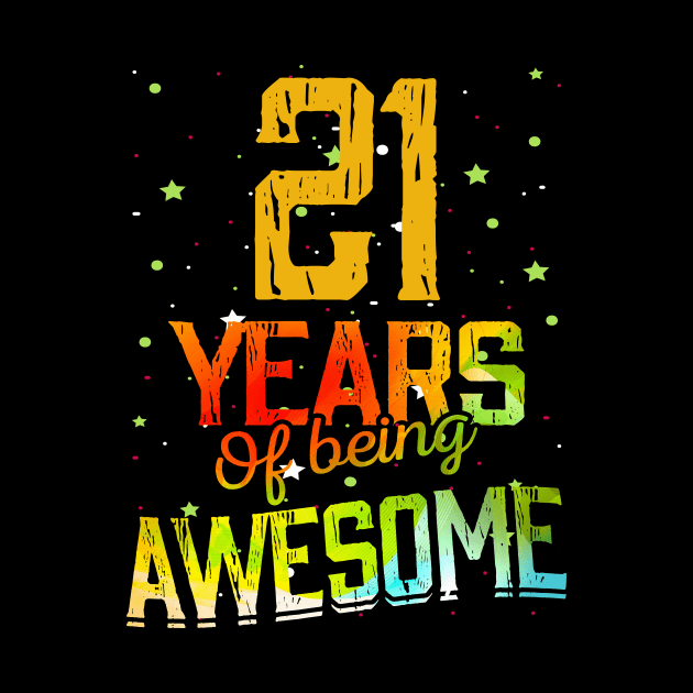 21th Anniversary Gift Vintage Retro 21 Years Of Being Awesome Gifts Funny 21 Years Birthday Men Women by nzbworld