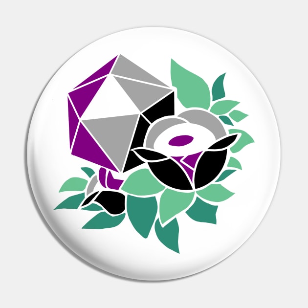 Pretty Poly Rose Asexual Pride Pin by thedicegoddess