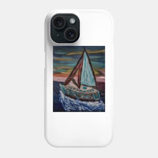 yacht sailing in the open ocean Phone Case