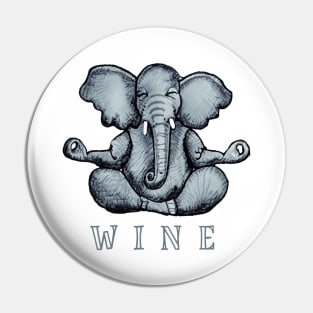 Wine Yoga Elephant Pin