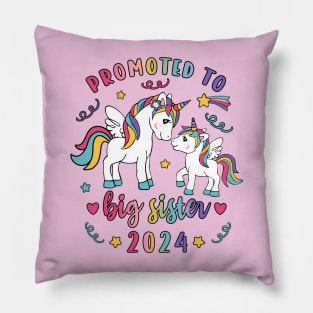 Big Sister Promoted To Big Sister 2024 Girls Gift Pillow