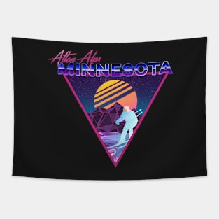 Retro Vaporwave Ski Mountain | Afton Alps Minnesota | Shirts, Stickers, and More! Tapestry