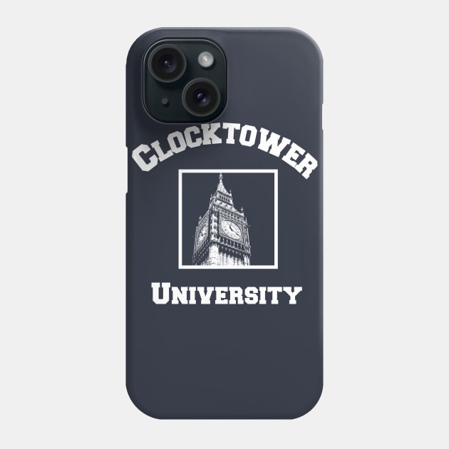 Clocktower University Shirt (Light text, Modern style) Phone Case by Minimality