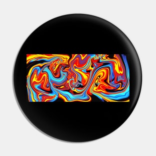 Red Liquid Fire abstract Pin