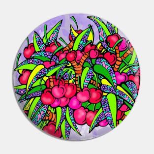 Cherries and Leaves and Flowers Pin