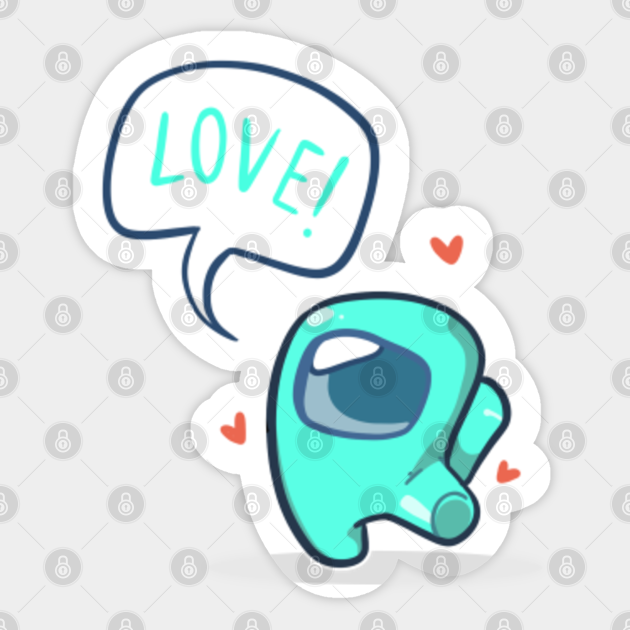 among us love among us sticker teepublic uk