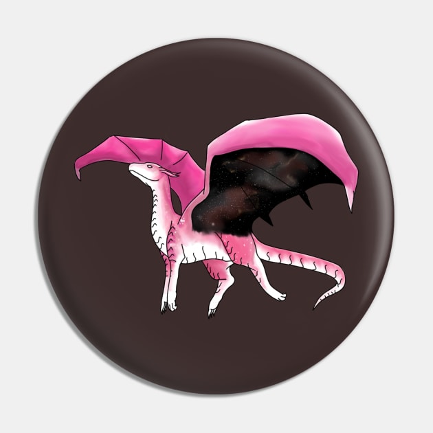 Pink dragon Pin by pastelwhale