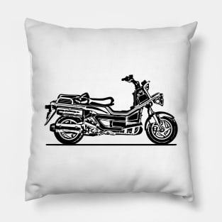 Big Ruckus Motorcycle Sketch Art Pillow