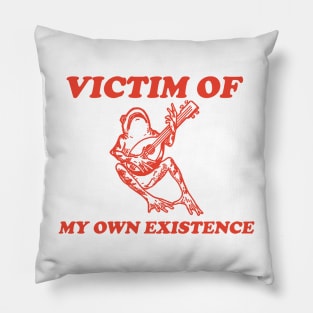 Victim Of My Own Existence, Cottage Core Frog, Frog Drawing, Sad Frog T Shirt, Depression T Shirt, Unisex T Shirt Pillow