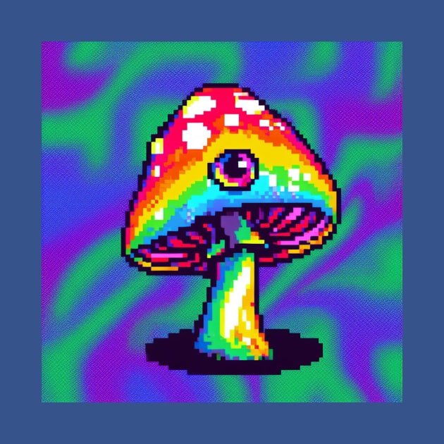 8 Bit Hallucinogenic Mushroom by nerd.collect