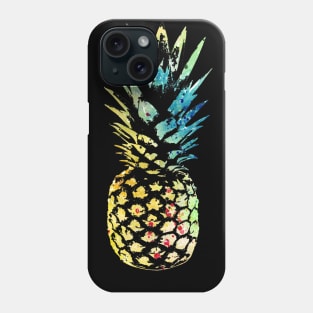 Pineapple Fruit Summer Food Tropical Watercolor Painting Art Distressed Graphics Phone Case