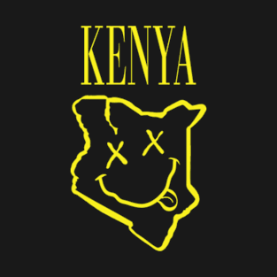 Vibrant Kenya Africa x Eyes Happy Face: Unleash Your 90s Grunge Spirit! T-Shirt