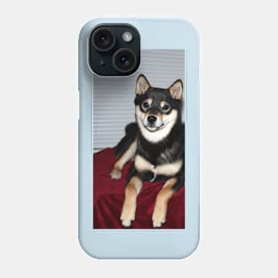 shiba inu black and tan laying Phone Case