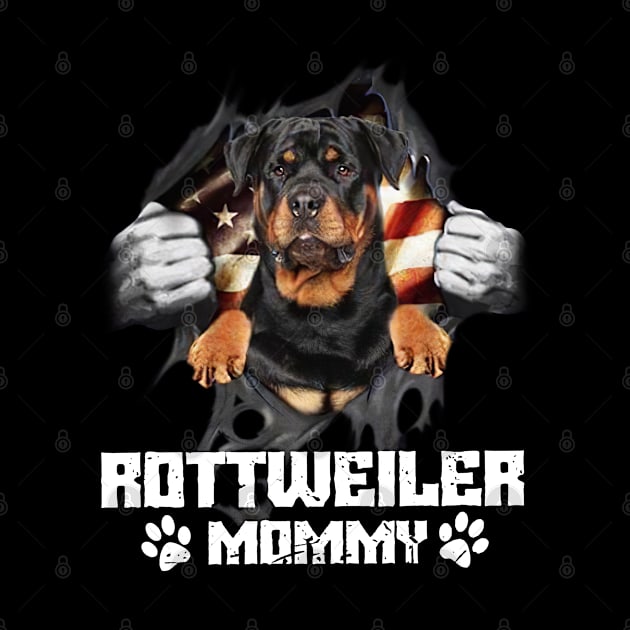 Rottweiler Mommy Paws Dog Lovers Happy Mother's Day by cyberpunk art