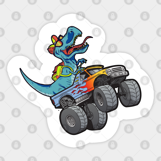T-Rex Dinosaur Monster Truck - Monster Truck - Sticker | TeePublic T-Rex Dinosaur Monster Truck - Monster Truck - Sticker | TeePublic