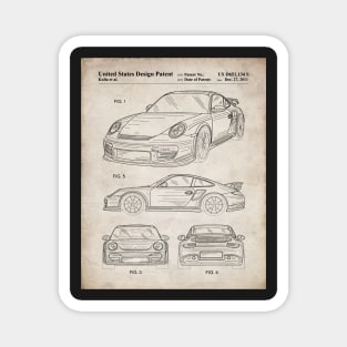 Supercar Sports Car Patent - Car Lover Classic Car Art - Antique Magnet