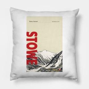 Stowe Vermont Vintage Modern Ski Travel Poster Pillow