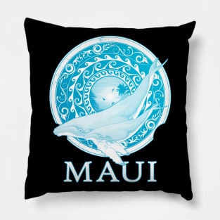 Humpback whales Shield of Maui Pillow