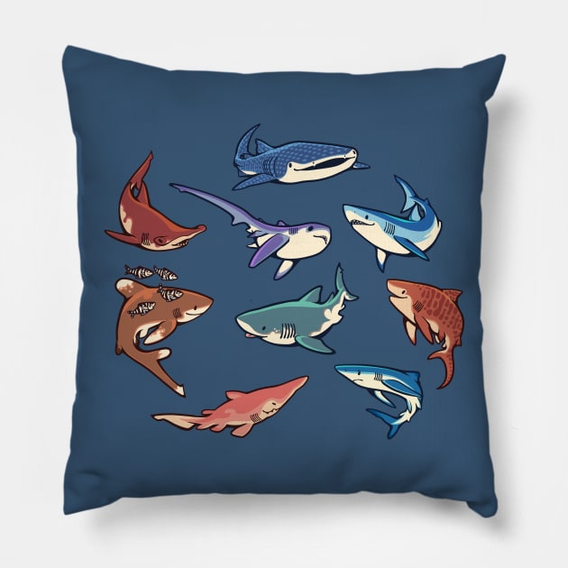 Sharks Pillow by Colordrilos