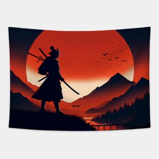 Samurai Silhouette #8 Tapestry