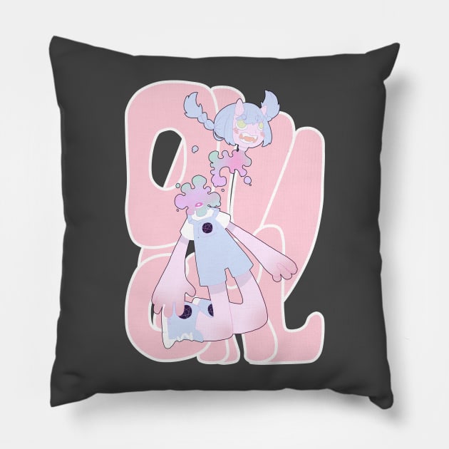 Oni Girl Pillow by PrettyPastelStudios