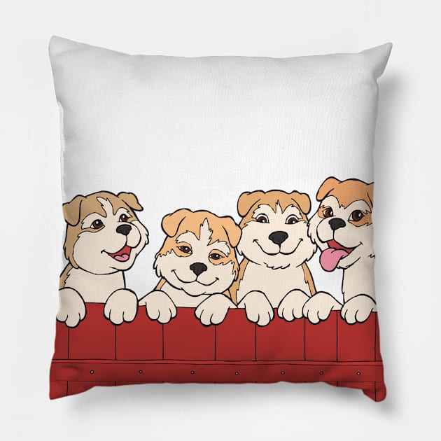 Akita Inu Puppies Pillow by samshirts