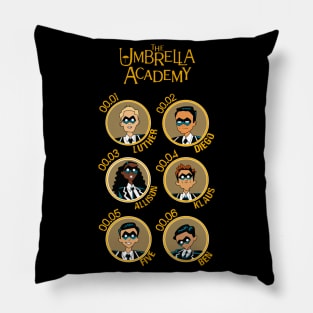 UMBRELLA ACADEMY: ALL CHARACTERS CARTOON Pillow