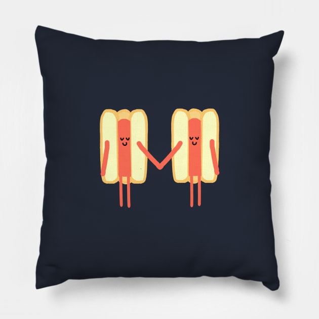 Hotdogs in love. Pillow by gpam