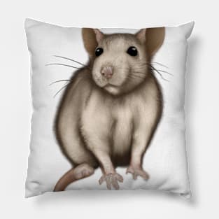 Cute Rat Drawing Pillow