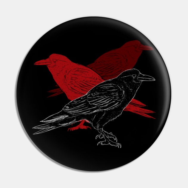 Birds Raven Pin by shirtsyoulike