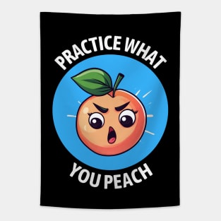 Practice What You Peach | Peach Pun Tapestry