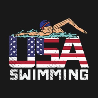 American Swimming Flag Swimmer T-Shirt