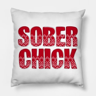 Sober Chick Christmas - Vintage Holiday Sobriety Pillow