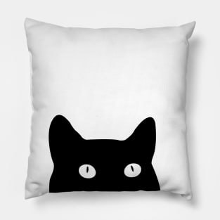 Peeking Black Cat Pillow