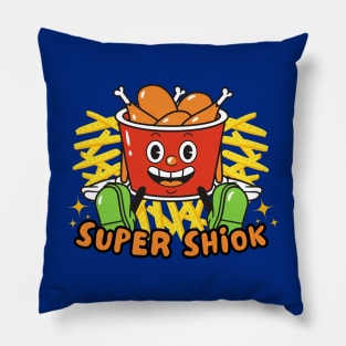 Super Shiok Cute Fried Chickens And Fries Funny Singlish Pillow