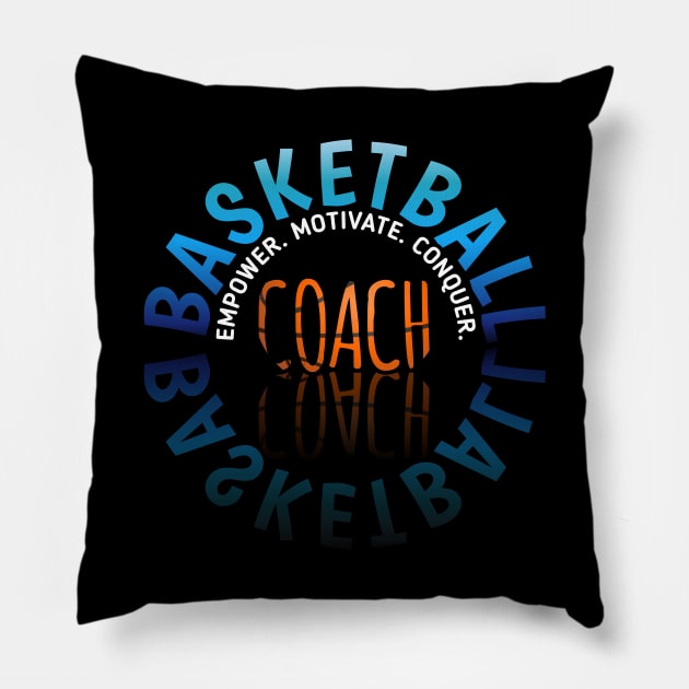 Empower Motivate Conquer - Basketball Coach - Sports Saying Motivational Quote Pillow by MaystarUniverse