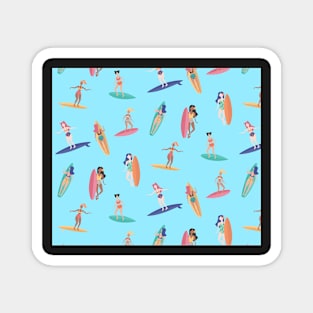 Women Surfing Set Magnet