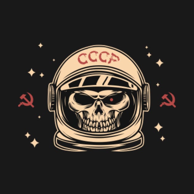 Retro Skeleton Cosmonaut Illustration by SLAG_Creative