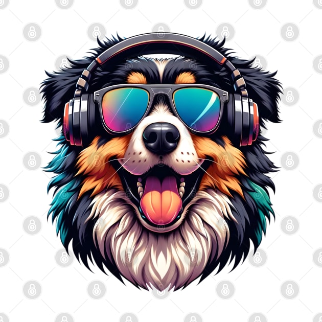 Maremma Sheepdog as Smiling DJ with Headphones by ArtRUs