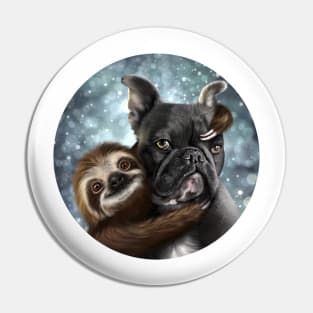 A Frenchie with his Sloth! Pin