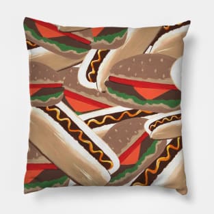 HOT Dogs And Burger Time Pillow