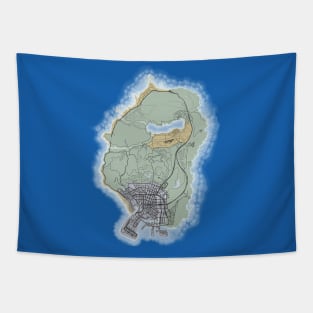 Grand Theft Auto V Map (Los Santos) Tapestry