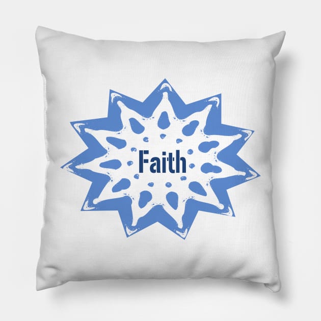 Blue Celestial Star - The Color of Faith Pillow by YayYolly