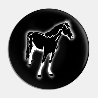 Colorful Animals - black horse Pin