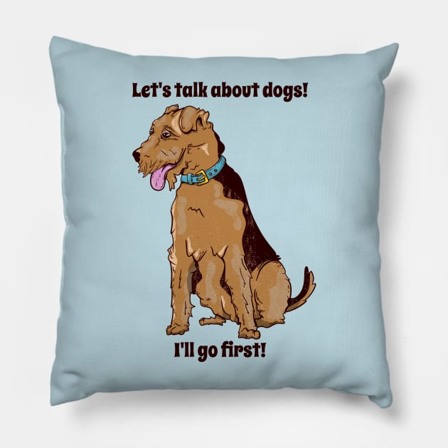 Airedale Terrier Pillow by mailboxdisco