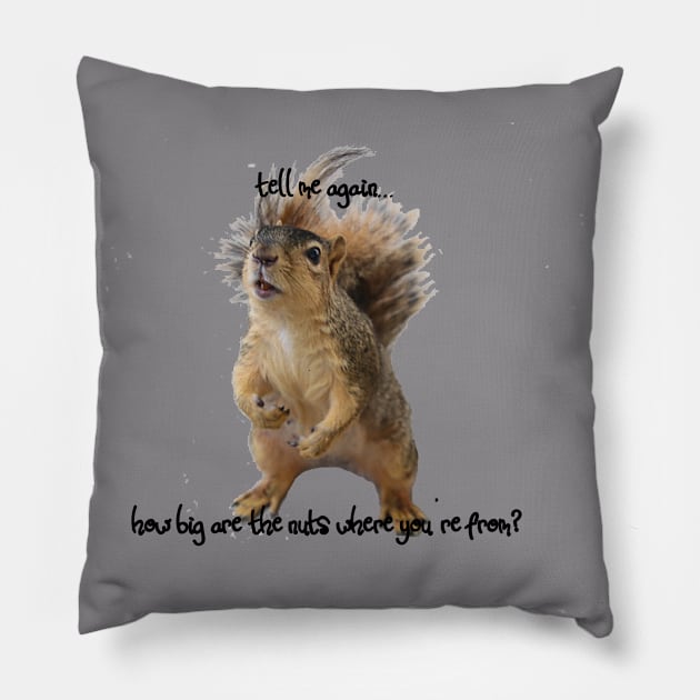 Squirrel in awe. Pillow by junochaos